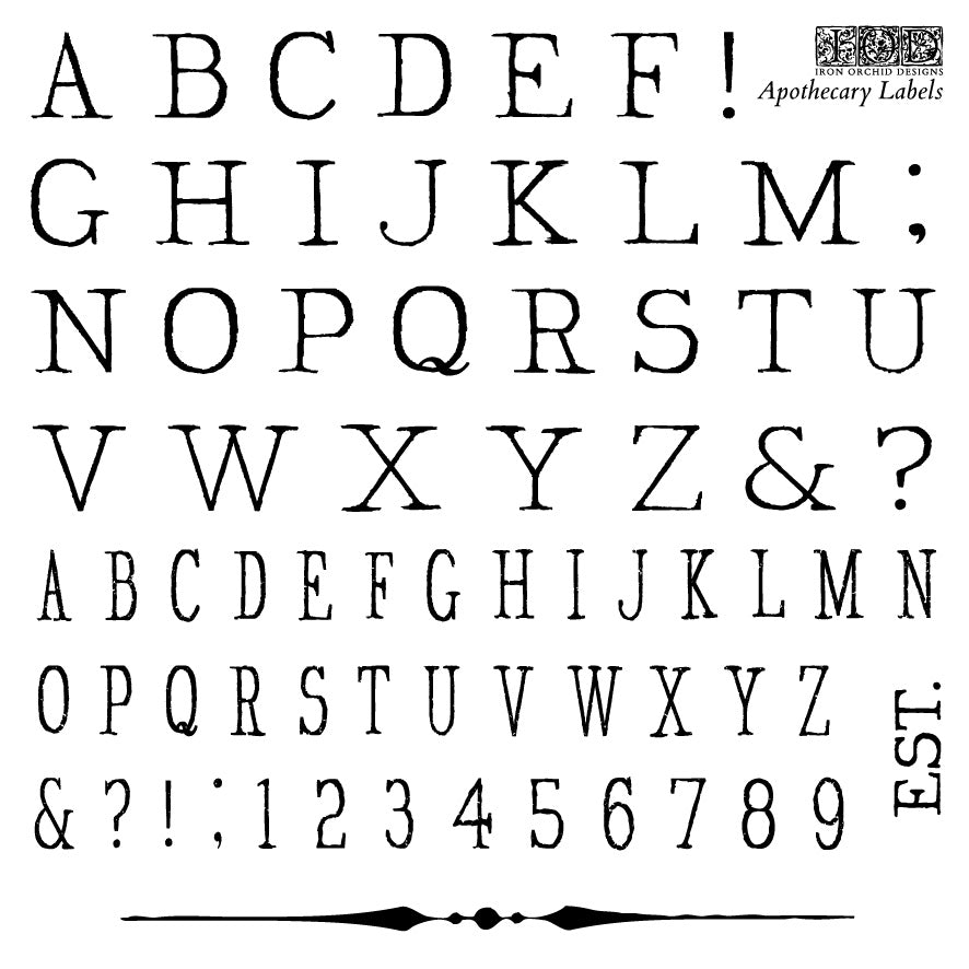 Apothecary Labels 12×12 IOD Stamp