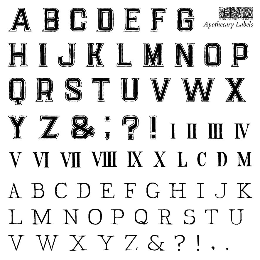 Apothecary Labels 12×12 IOD Stamp