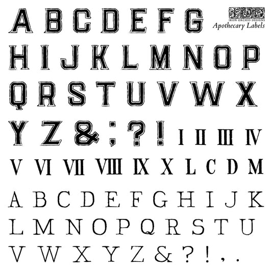 Apothecary Labels 12×12 IOD Stamp