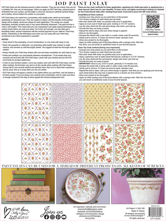 Ditsy Blooms IOD Paint Inlay 12x16 Pad™