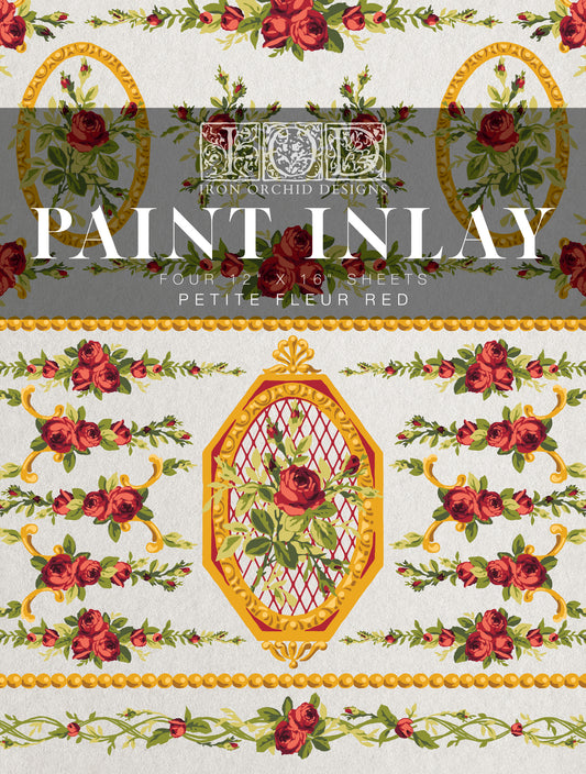 Petite Fleur Red Paint Inlay 12"X16" Pad