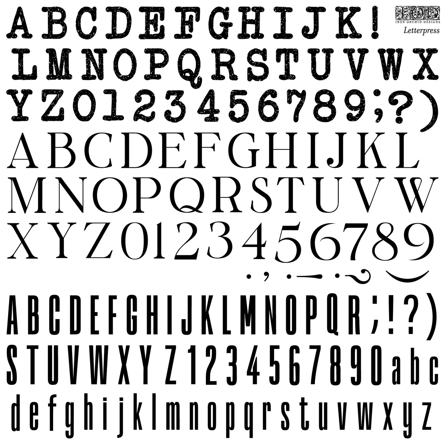 Letterpress 12×12 DECOR STAMP