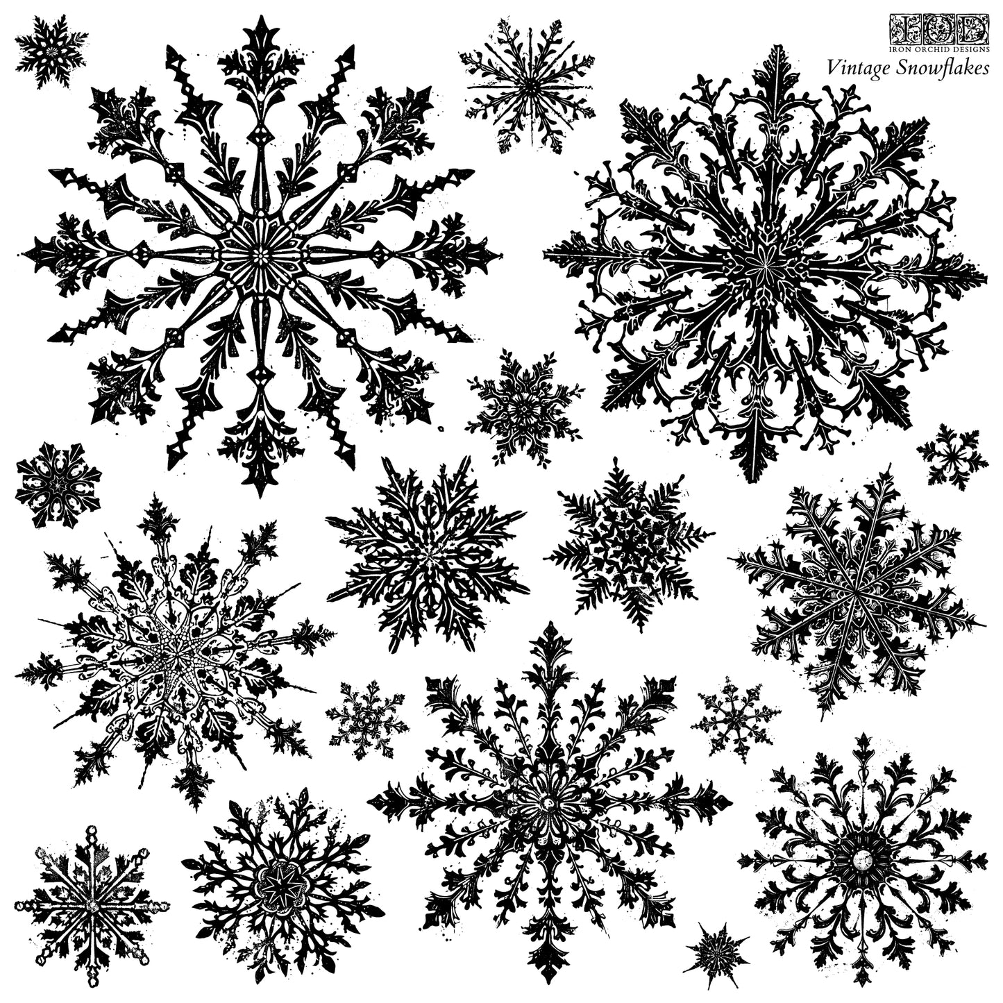 Vintage Snowflakes 12×12 DECOR STAMP