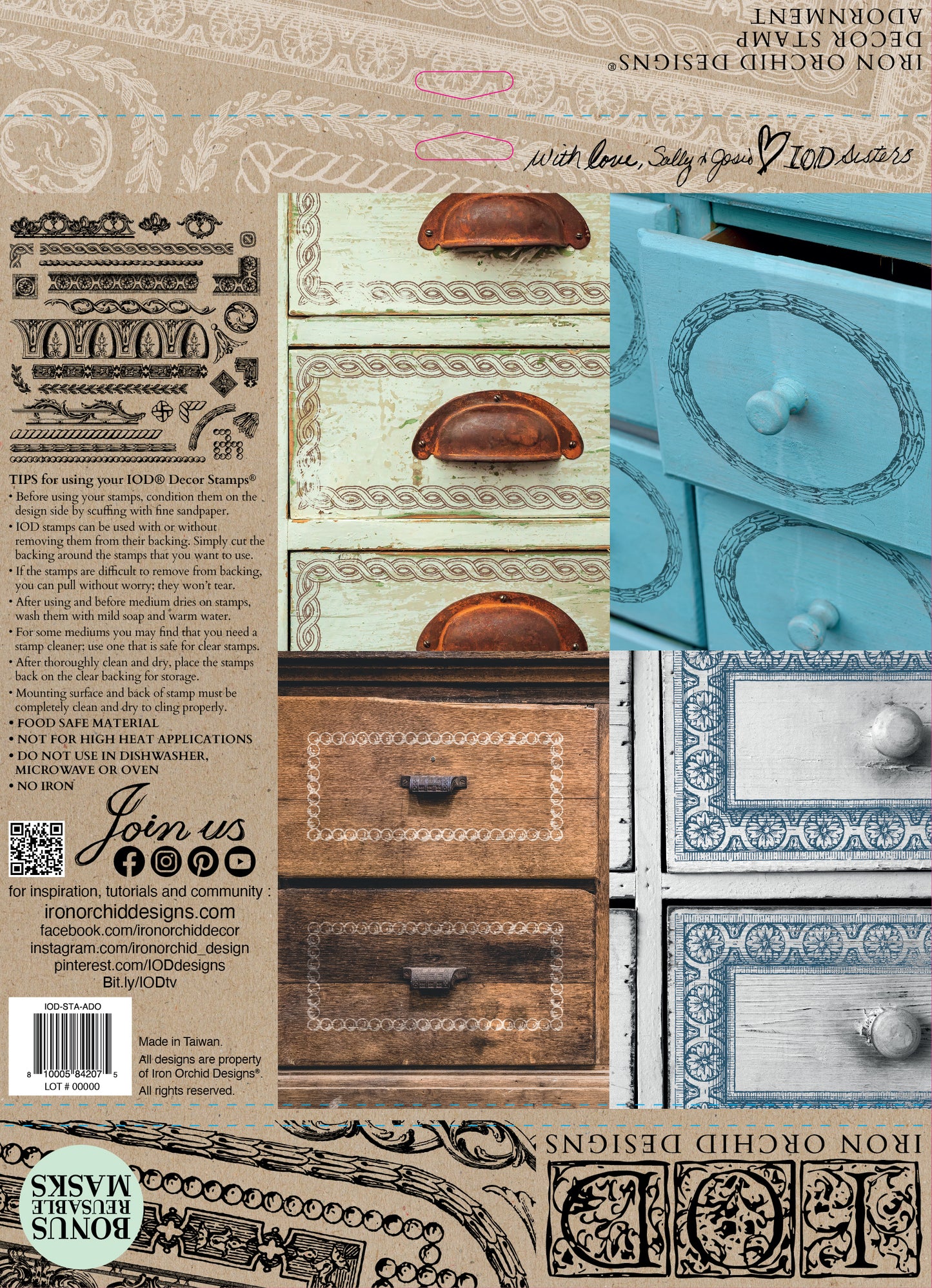 Adornment 12×12 IOD Stamp