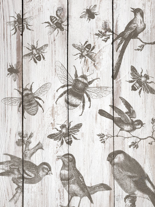 Birds and Bees 12×12 Decor Stamp