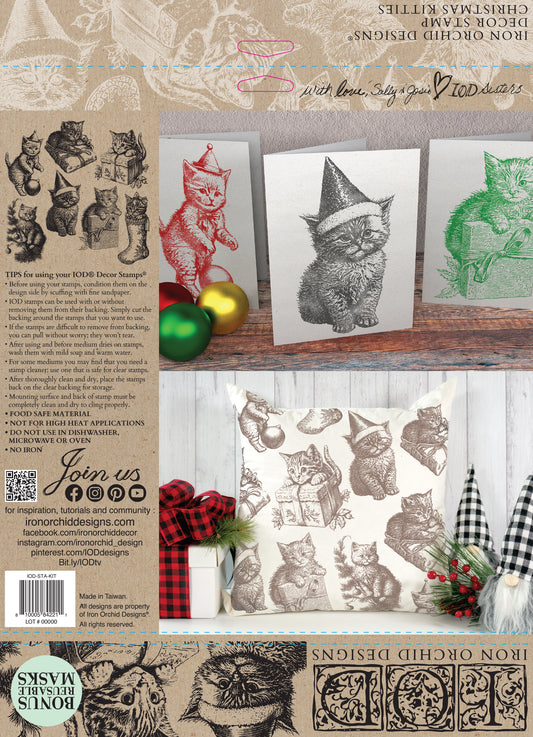 Christmas Kitties 12×12 DECOR STAMP