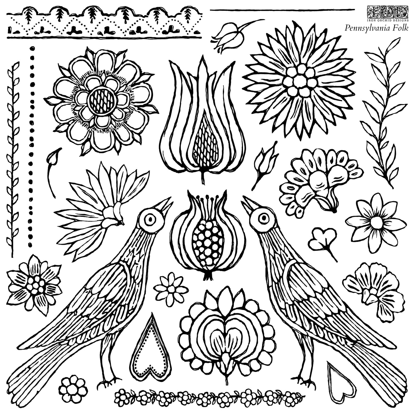 Pennsylvania Folk 12×12 DECOR STAMP