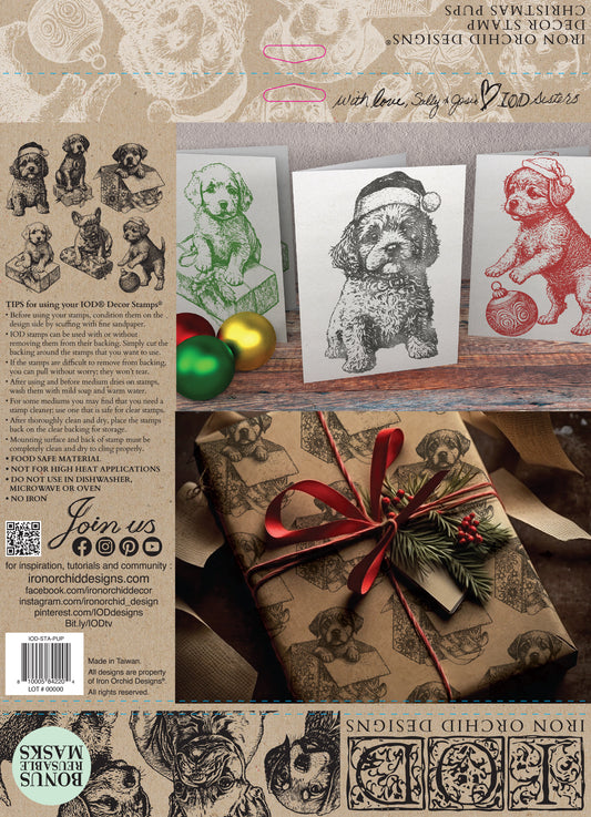 Christmas Pups 12×12 DECOR STAMP