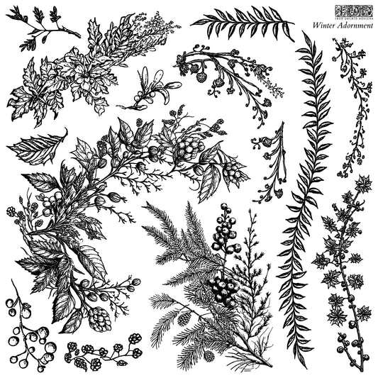 Winter Adornment 12×12 DECOR STAMP