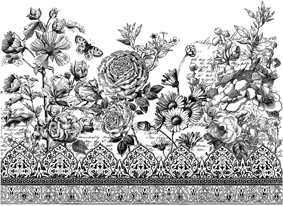 Astoria Foliage IOD Paintable Decor Transfer 24"x33" (tube)