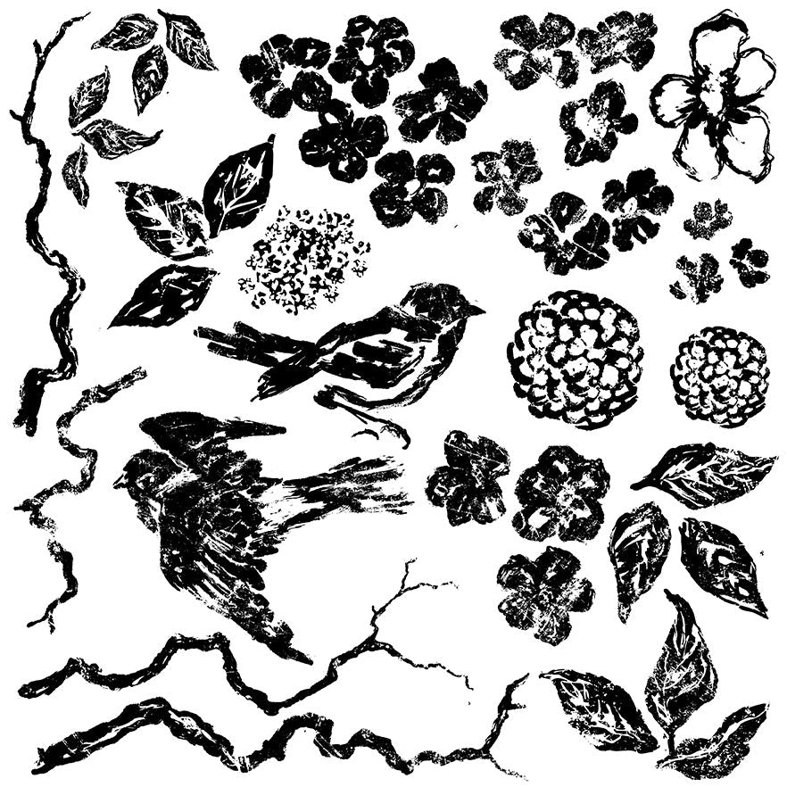 Birds, Branches, Blossoms 12×12 Decor Stamp