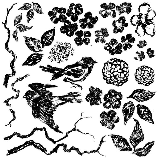 Birds, Branches, Blossoms 12×12 Decor Stamp