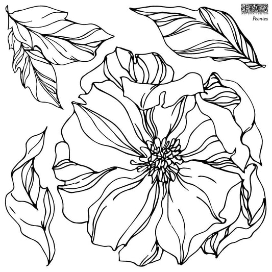 PEONIES 12×12 IOD STAMP