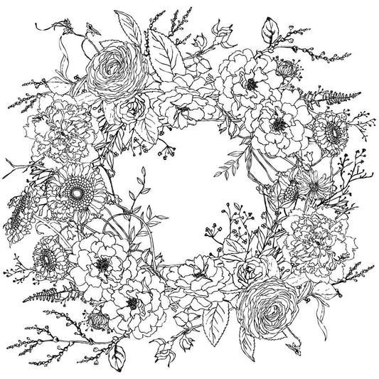 Winter's Song Wreath IOD Paintable Transfer 12"×16" PAD