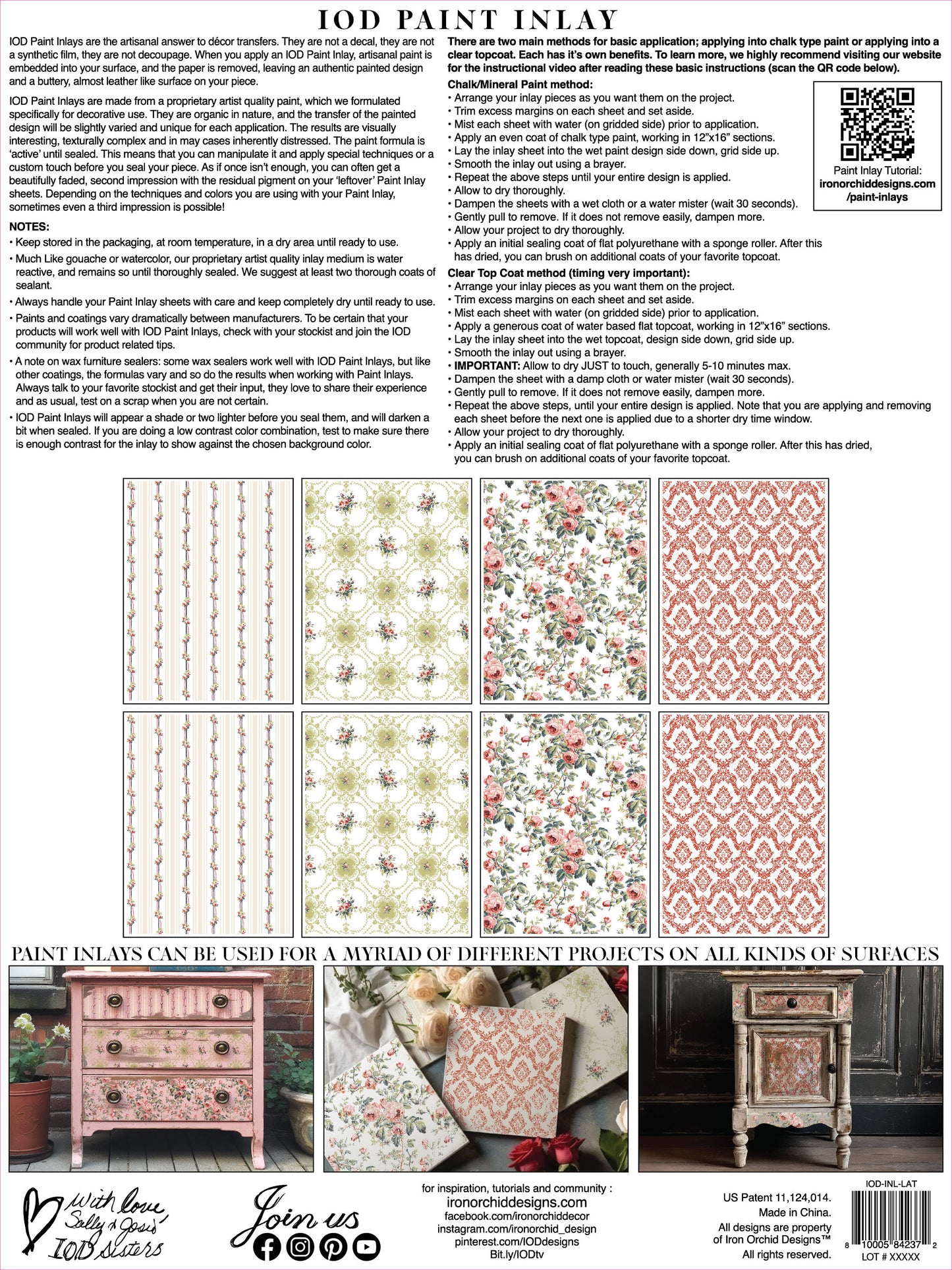 Lattice Rose Paint Inlay 12"X16" Pad