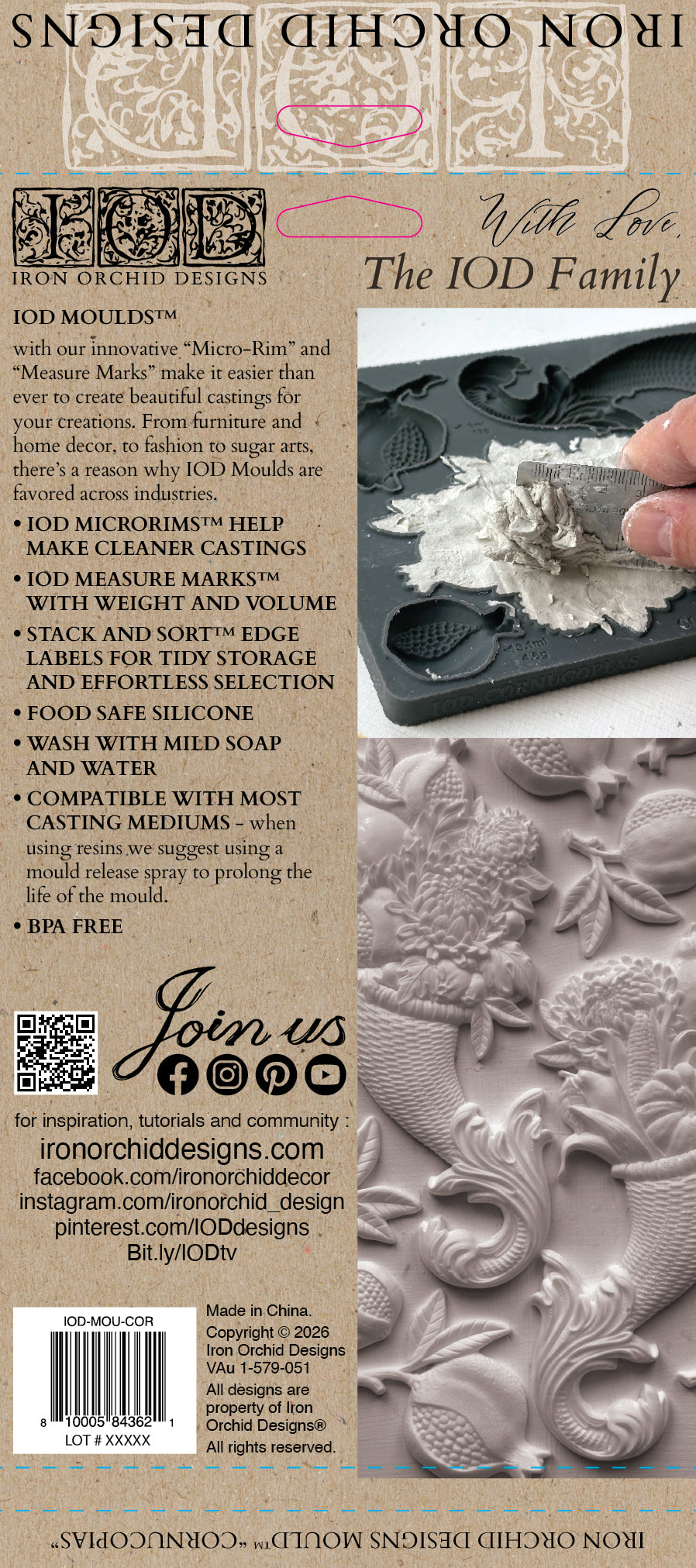 Cornucopias 6"x10" Decor Moulds™