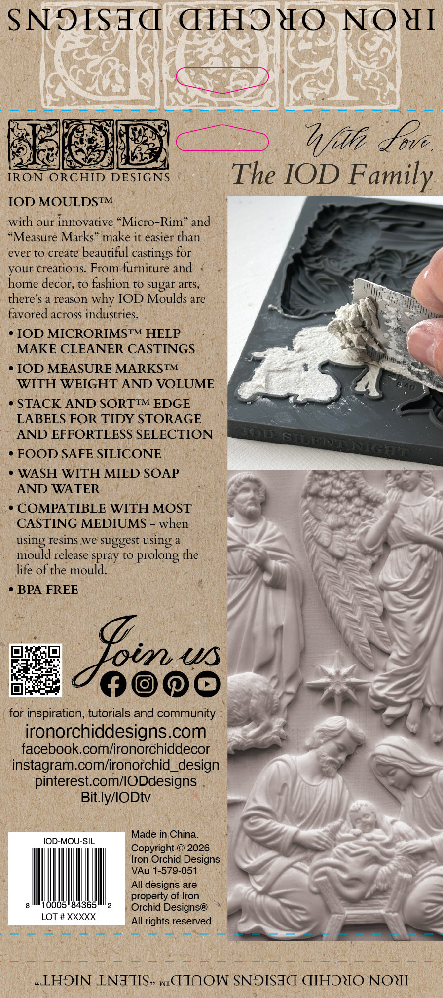 Silent Night 6"x10" IOD Moulds™