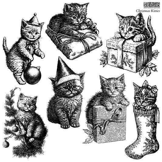 Christmas Kitties 12×12 DECOR STAMP