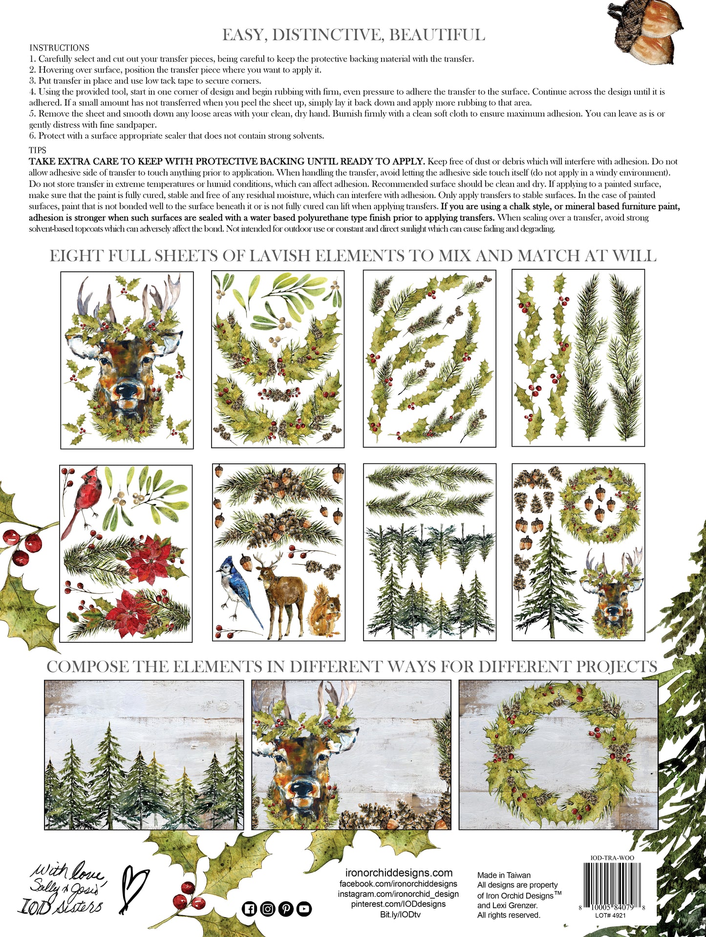 Woodland Christmas IOD Transfer 12"X16" Pad